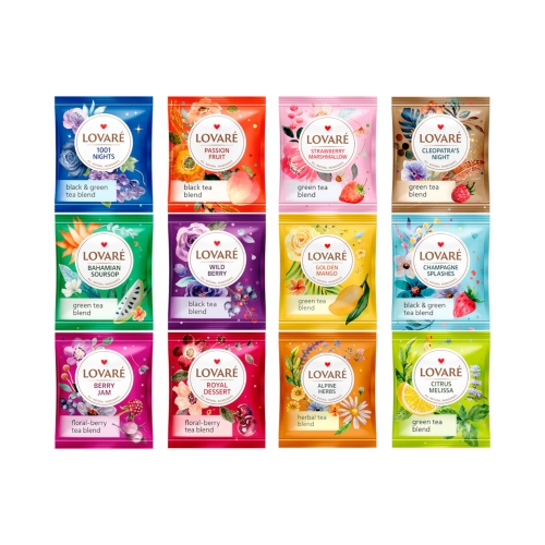 Herbata ekspresowa zestaw Flowers&Tea Lovare 60t koperty