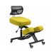 Krzesło ergonomiczne klękosiad czarny lniany + pokrowiec zielony OKNEEL PRO [1]